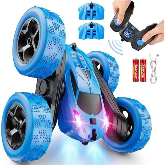 Remote Control Car, RC Cars Toys for Kids Ages 6-12,4WD Stunt Car with LED Light - Picture 1 of 7